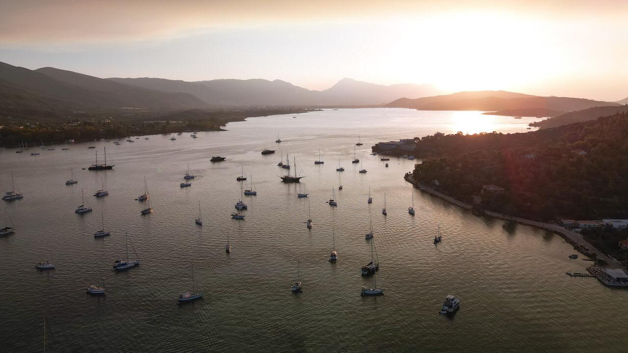 Drone Photo of boats on sea