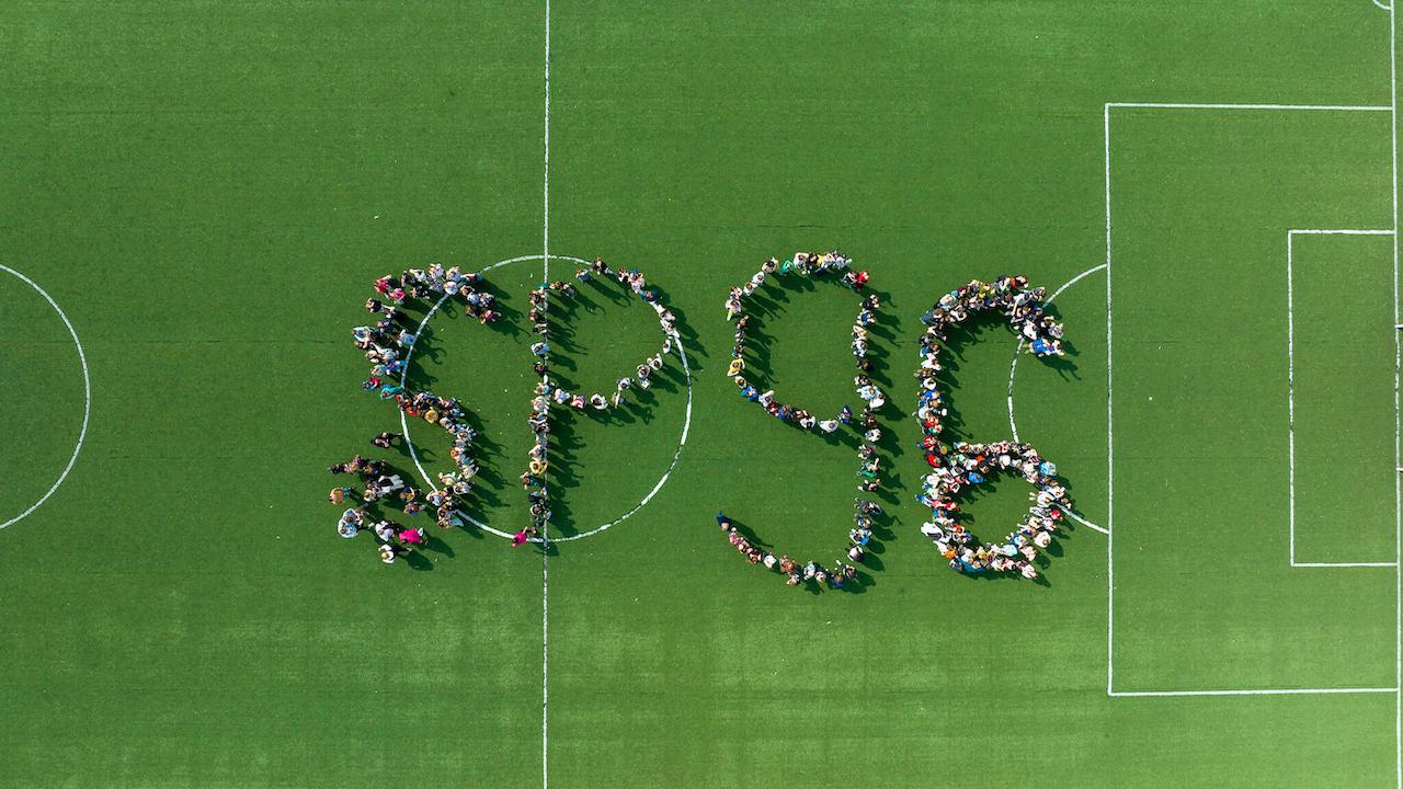 Top view photo of children